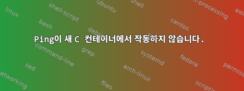 Ping이 새 C 컨테이너에서 작동하지 않습니다.