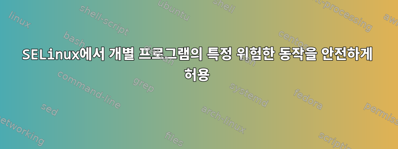 SELinux에서 개별 프로그램의 특정 위험한 동작을 안전하게 허용