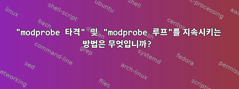 "modprobe 타격" 및 "modprobe 루프"를 지속시키는 방법은 무엇입니까?