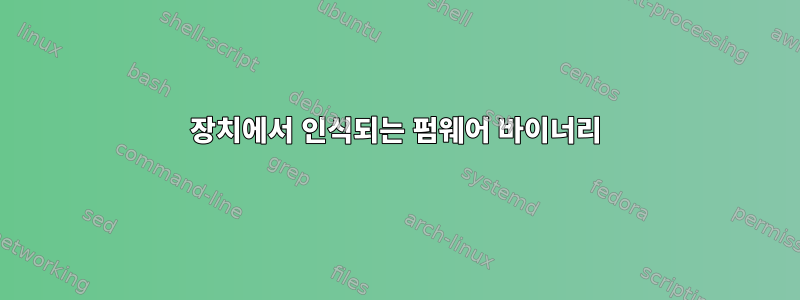 장치에서 인식되는 펌웨어 바이너리