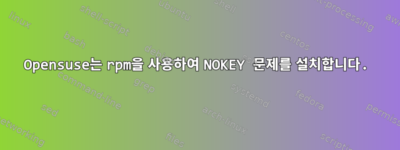 Opensuse는 rpm을 사용하여 NOKEY 문제를 설치합니다.