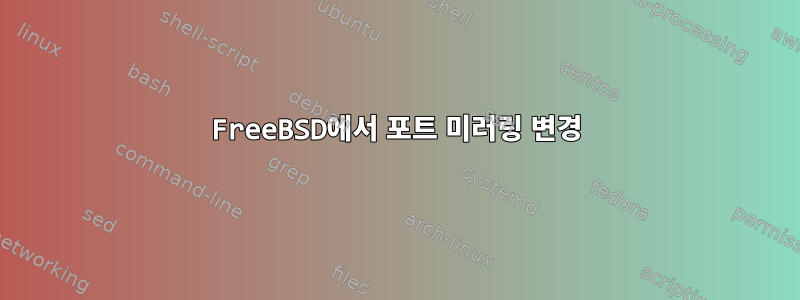 FreeBSD에서 포트 미러링 변경