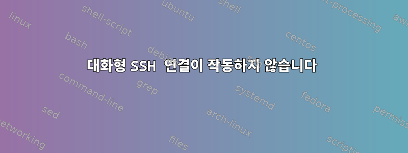 대화형 SSH 연결이 작동하지 않습니다