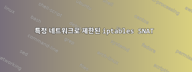 특정 네트워크로 제한된 iptables SNAT