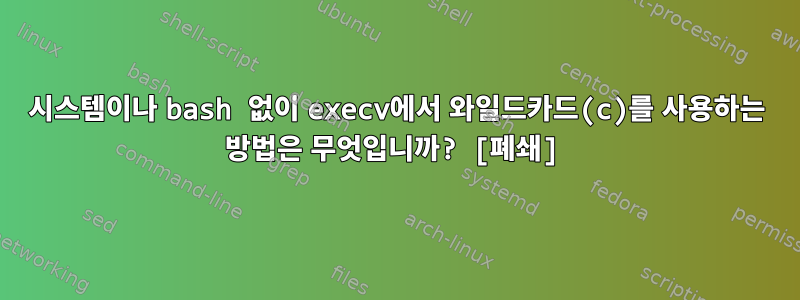 시스템이나 bash 없이 execv에서 와일드카드(c)를 사용하는 방법은 무엇입니까? [폐쇄]