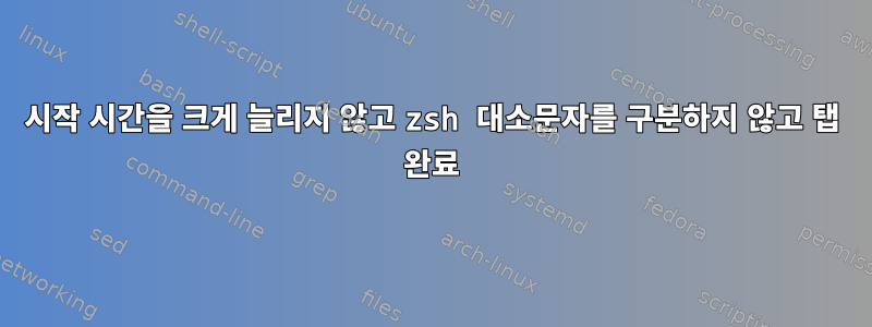 시작 시간을 크게 늘리지 않고 zsh 대소문자를 구분하지 않고 탭 완료