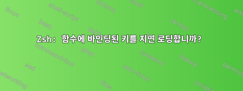 Zsh: 함수에 바인딩된 키를 지연 로딩합니까?