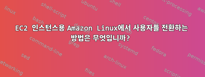 EC2 인스턴스용 Amazon Linux에서 사용자를 전환하는 방법은 무엇입니까?