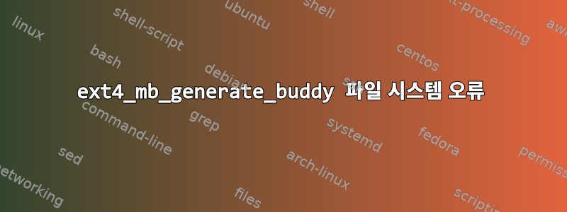 ext4_mb_generate_buddy 파일 시스템 오류