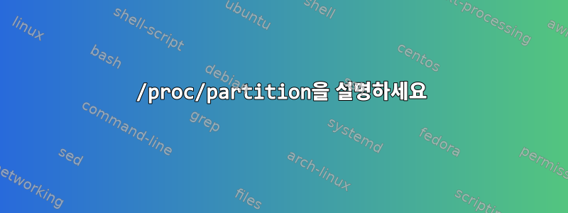 /proc/partition을 설명하세요