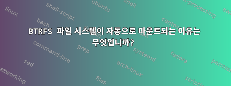 BTRFS 파일 시스템이 자동으로 마운트되는 이유는 무엇입니까?