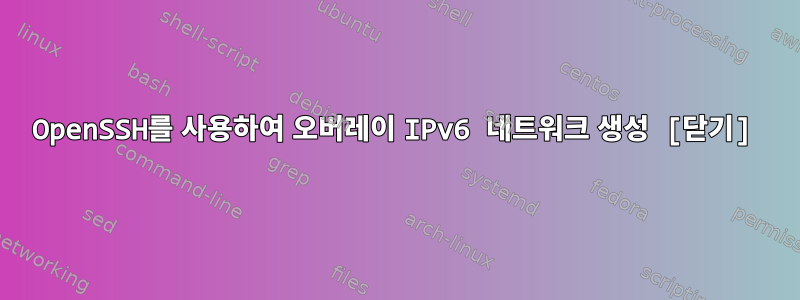 OpenSSH를 사용하여 오버레이 IPv6 네트워크 생성 [닫기]