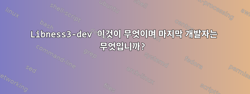 Libness3-dev 이것이 무엇이며 마지막 개발자는 무엇입니까?