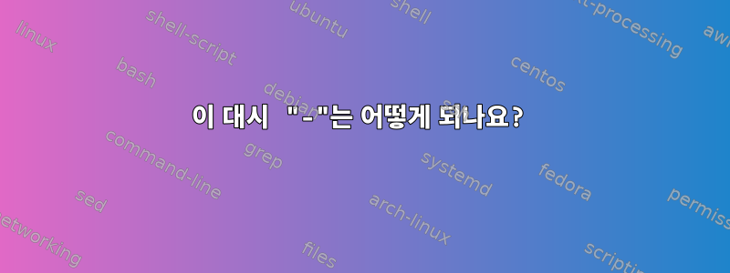 이 대시 "-"는 어떻게 되나요?