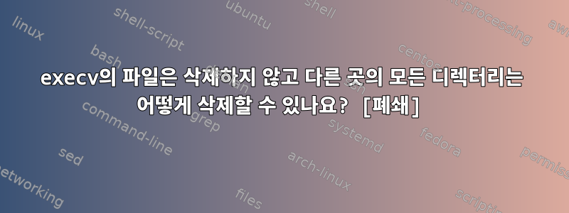 execv의 파일은 삭제하지 않고 다른 곳의 모든 디렉터리는 어떻게 삭제할 수 있나요? [폐쇄]