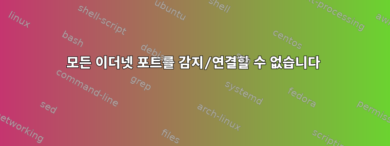 모든 이더넷 포트를 감지/연결할 수 없습니다