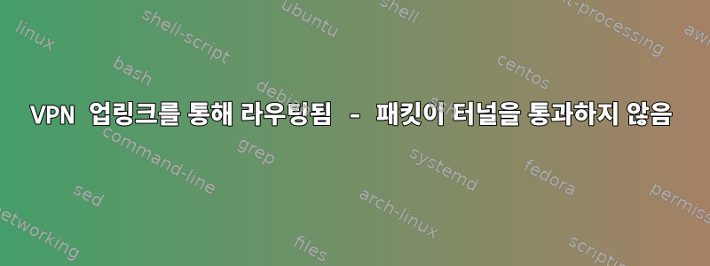 VPN 업링크를 통해 라우팅됨 - 패킷이 터널을 통과하지 않음