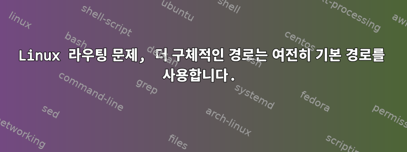 Linux 라우팅 문제, 더 구체적인 경로는 여전히 기본 경로를 사용합니다.