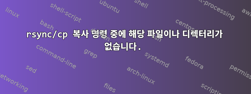 rsync/cp 복사 명령 중에 해당 파일이나 디렉터리가 없습니다.