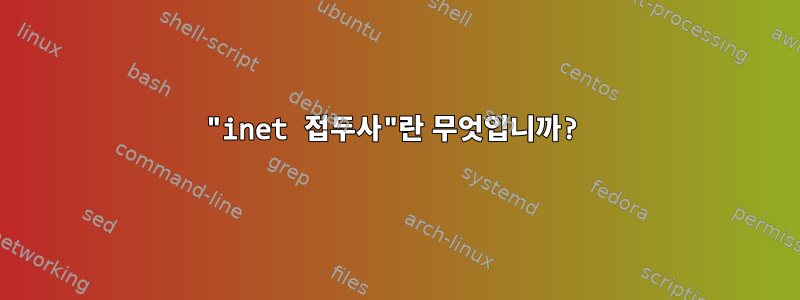 "inet 접두사"란 무엇입니까?