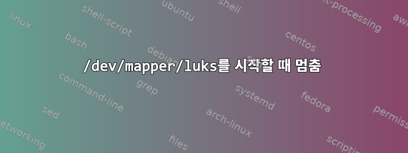 /dev/mapper/luks를 시작할 때 멈춤