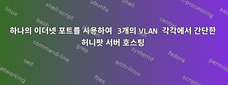 하나의 이더넷 포트를 사용하여 3개의 VLAN 각각에서 간단한 허니팟 서버 호스팅