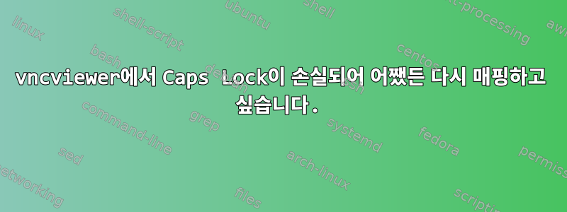 vncviewer에서 Caps Lock이 손실되어 어쨌든 다시 매핑하고 싶습니다.