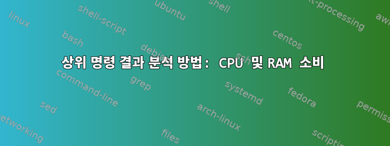 상위 명령 결과 분석 방법: CPU 및 RAM 소비