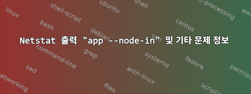 Netstat 출력 "app --node-in" 및 기타 문제 정보