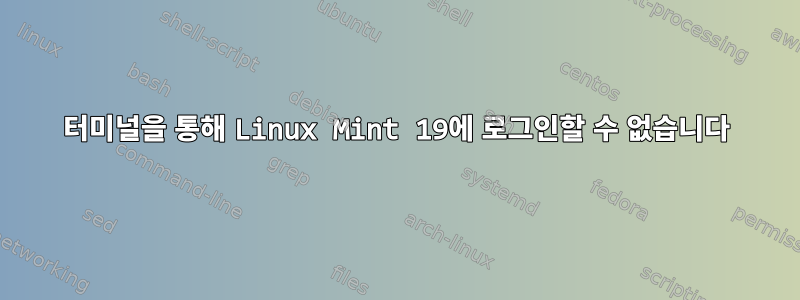 터미널을 통해 Linux Mint 19에 로그인할 수 없습니다