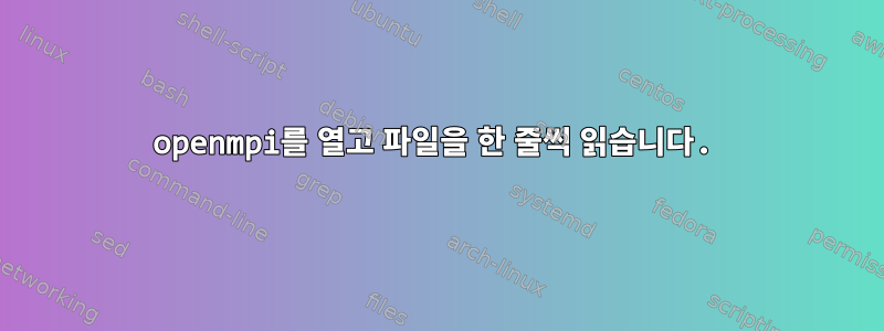 openmpi를 열고 파일을 한 줄씩 읽습니다.