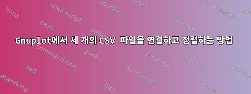 Gnuplot에서 세 개의 CSV 파일을 연결하고 정렬하는 방법