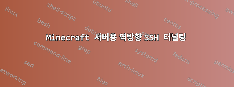 Minecraft 서버용 역방향 SSH 터널링