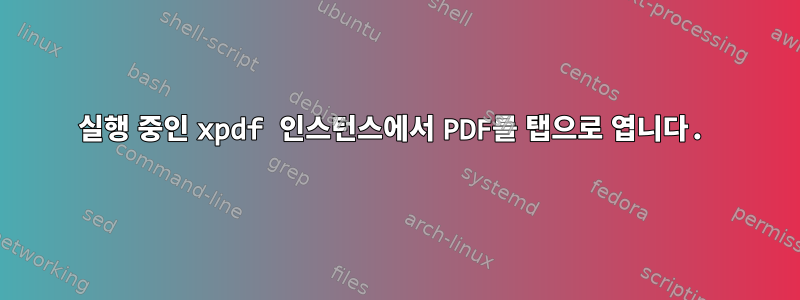 실행 중인 xpdf 인스턴스에서 PDF를 탭으로 엽니다.