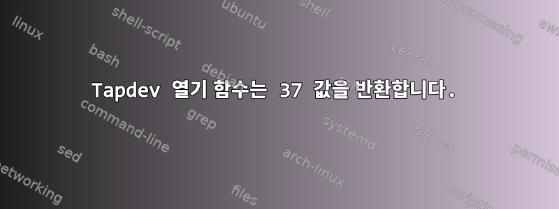 Tapdev 열기 함수는 37 값을 반환합니다.