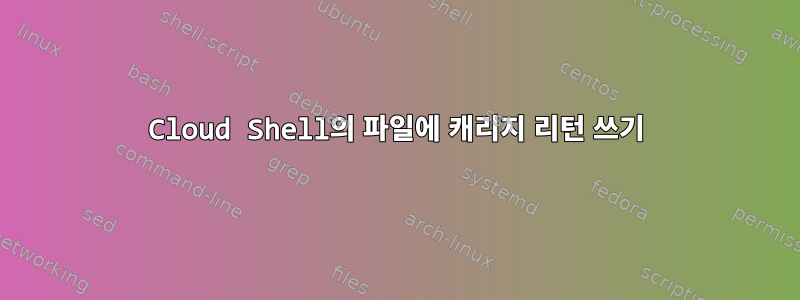 Cloud Shell의 파일에 캐리지 리턴 쓰기