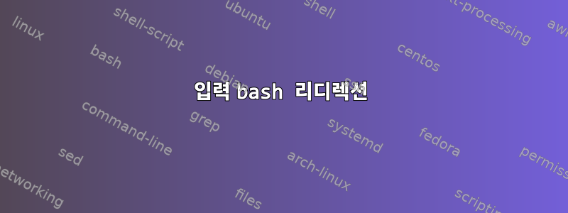 입력 bash 리디렉션