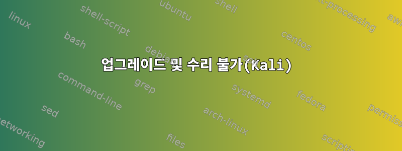 업그레이드 및 수리 불가(Kali)