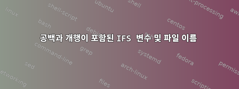 공백과 개행이 포함된 IFS 변수 및 파일 이름