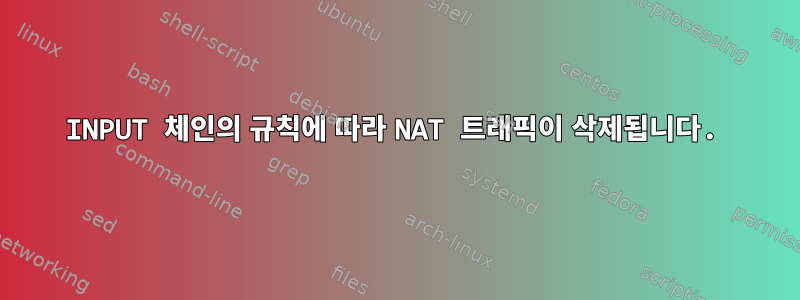 INPUT 체인의 규칙에 따라 NAT 트래픽이 삭제됩니다.