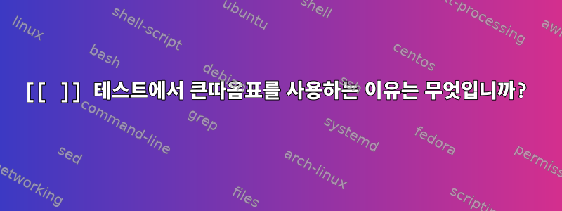 [[ ]] 테스트에서 큰따옴표를 사용하는 이유는 무엇입니까?