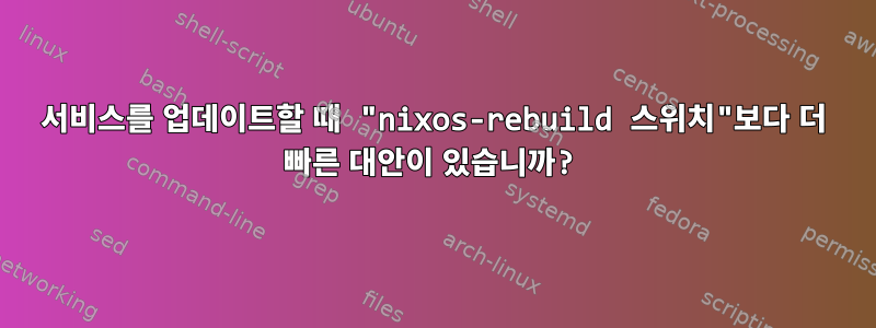 서비스를 업데이트할 때 "nixos-rebuild 스위치"보다 더 빠른 대안이 있습니까?