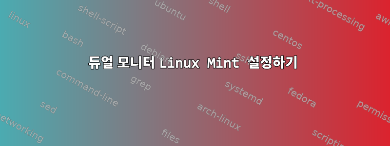 듀얼 모니터 Linux Mint 설정하기