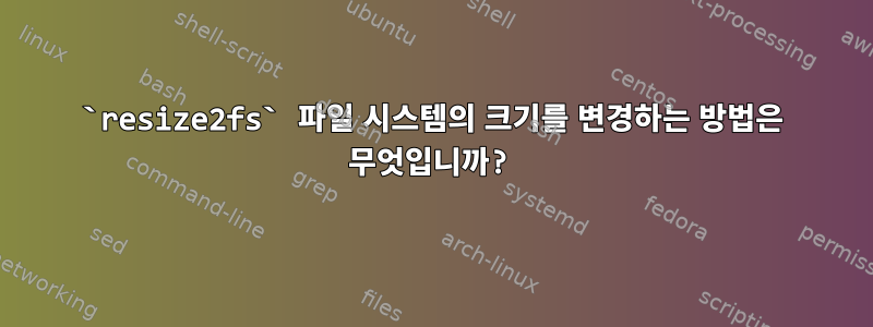 `resize2fs` 파일 시스템의 크기를 변경하는 방법은 무엇입니까?