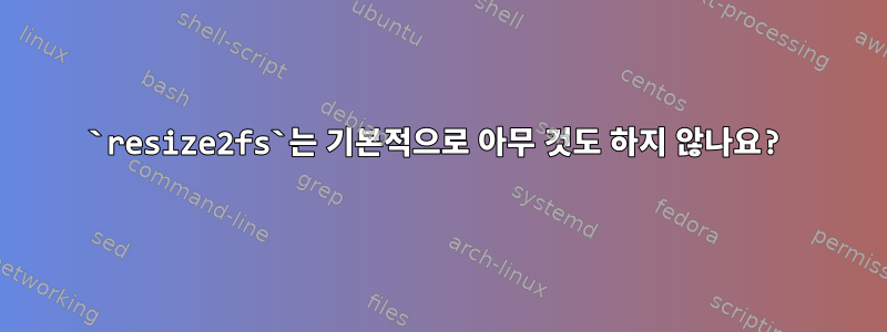 `resize2fs`는 기본적으로 아무 것도 하지 않나요?