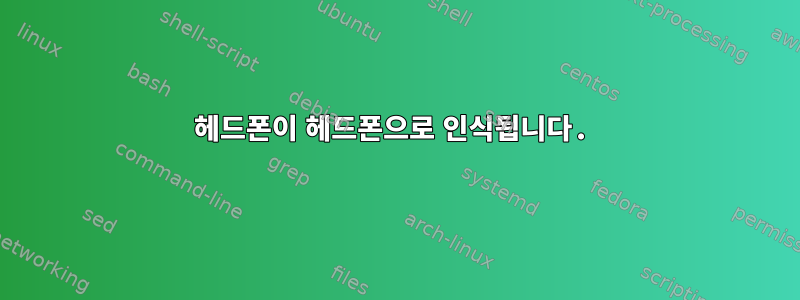 헤드폰이 헤드폰으로 인식됩니다.