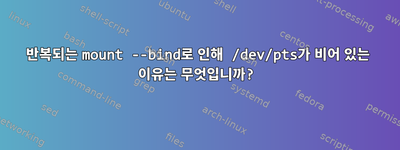 반복되는 mount --bind로 인해 /dev/pts가 비어 있는 이유는 무엇입니까?