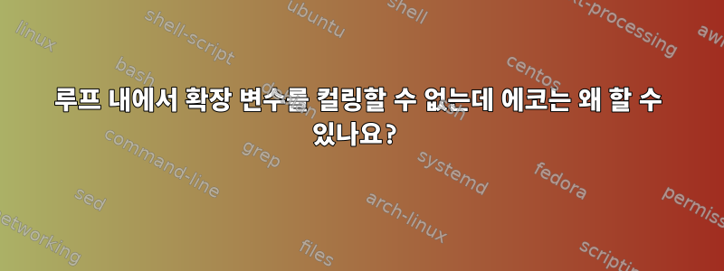 루프 내에서 확장 변수를 컬링할 수 없는데 에코는 왜 할 수 있나요?