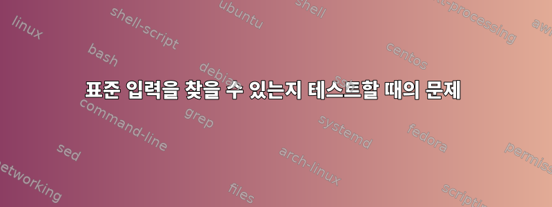 표준 입력을 찾을 수 있는지 테스트할 때의 문제