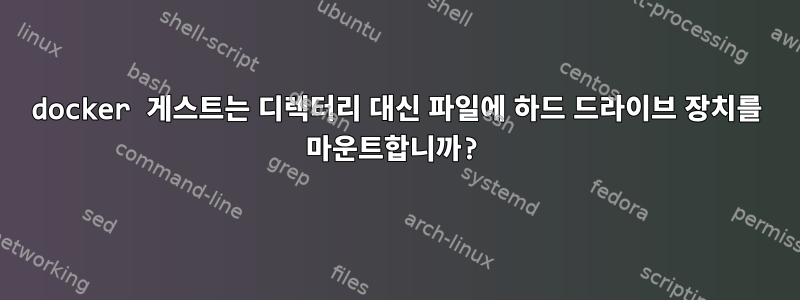 docker 게스트는 디렉터리 대신 파일에 하드 드라이브 장치를 마운트합니까?